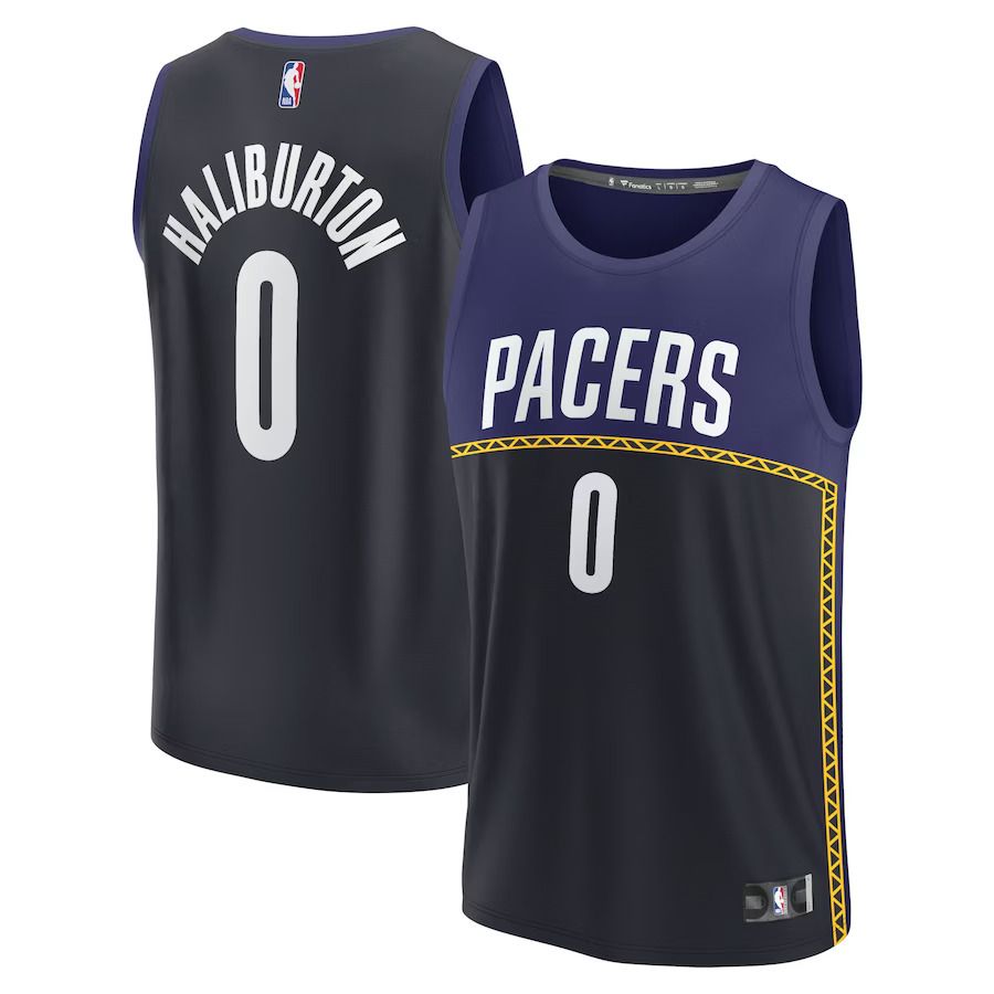 Men Indiana Pacers 0 Tyrese Haliburton Fanatics Branded Blue City Edition 2022-23 Fastbreak NBA Jersey